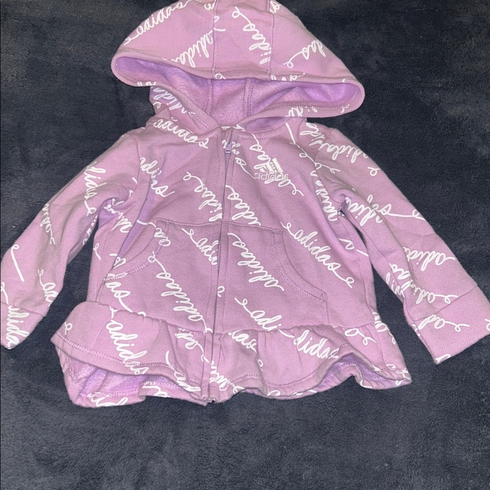Adidas Kids Purple Hoodie with White Logo